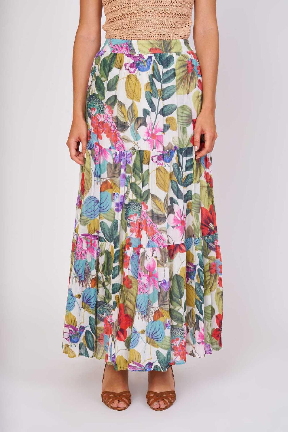 Derhy Jupe Longue Imprimée En Coton FORTUNE