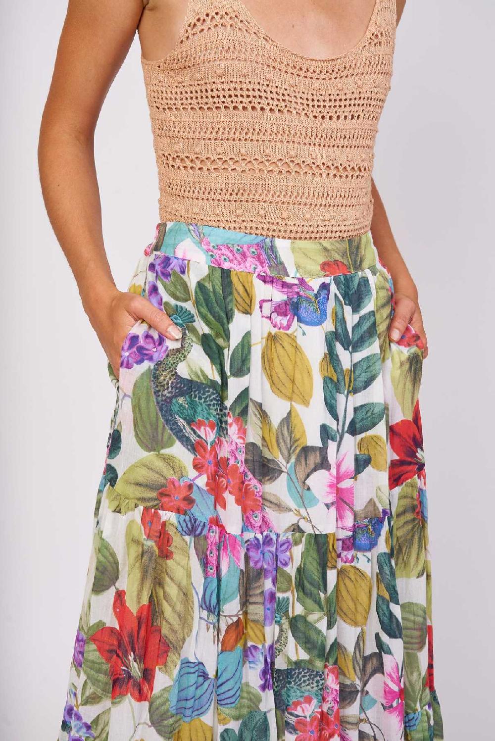 Derhy Jupe Longue Imprimée En Coton FORTUNE