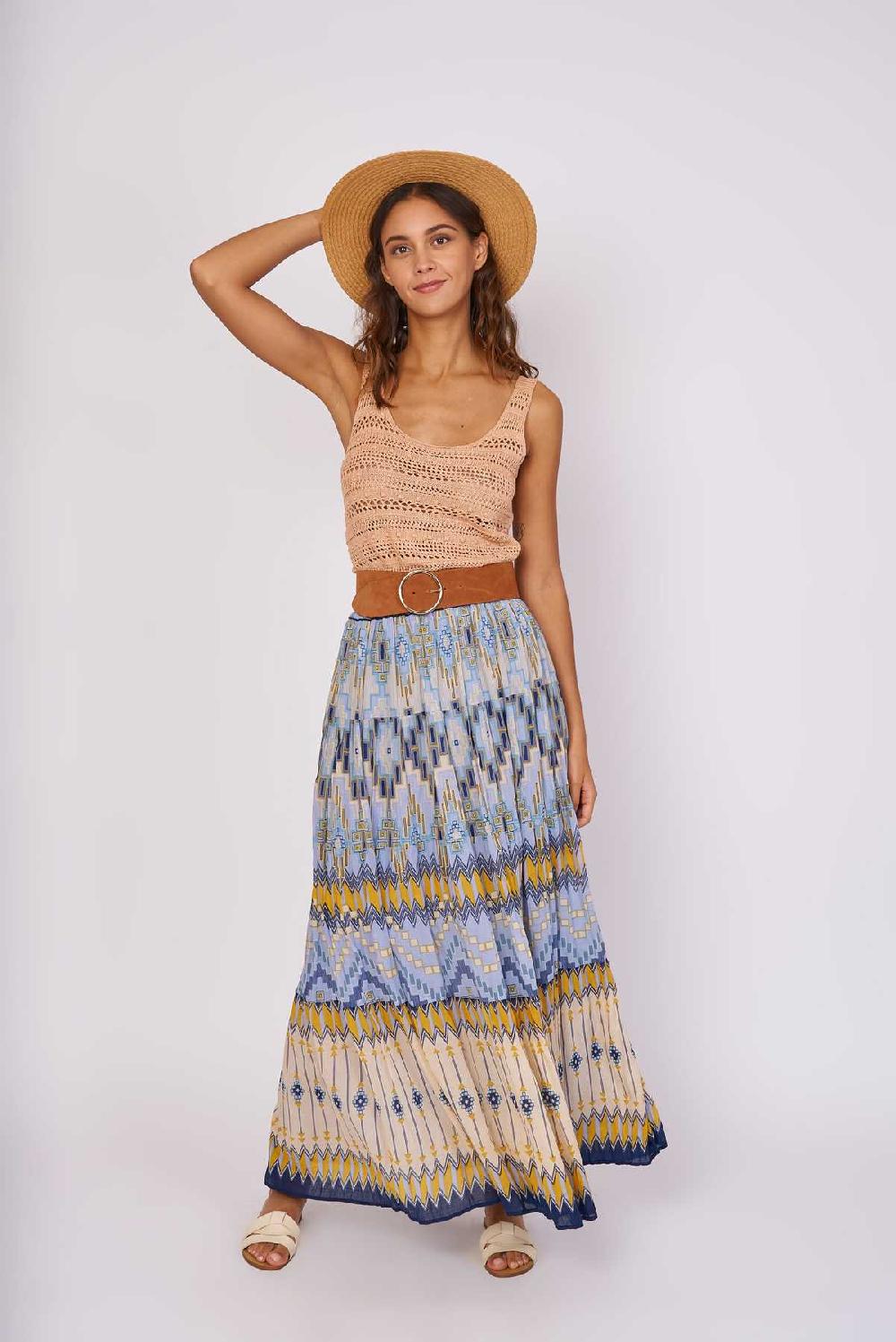 Derhy Jupe Longue Imprimée Viscose FLYNN