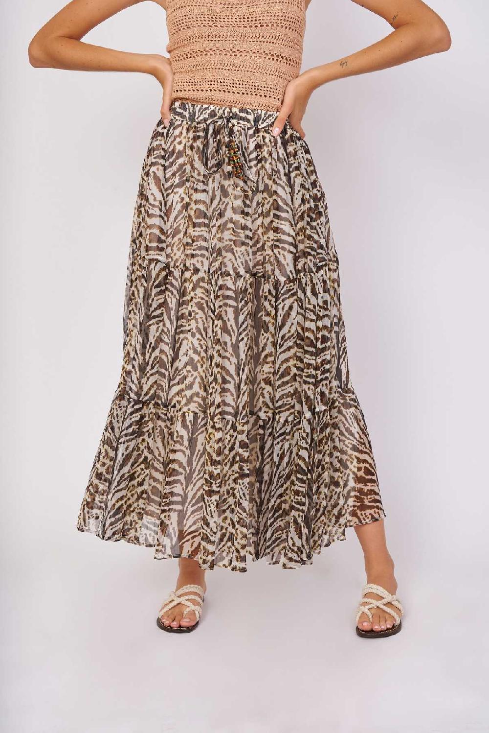 Derhy Jupe Longue Imprimée Voile FOLIE