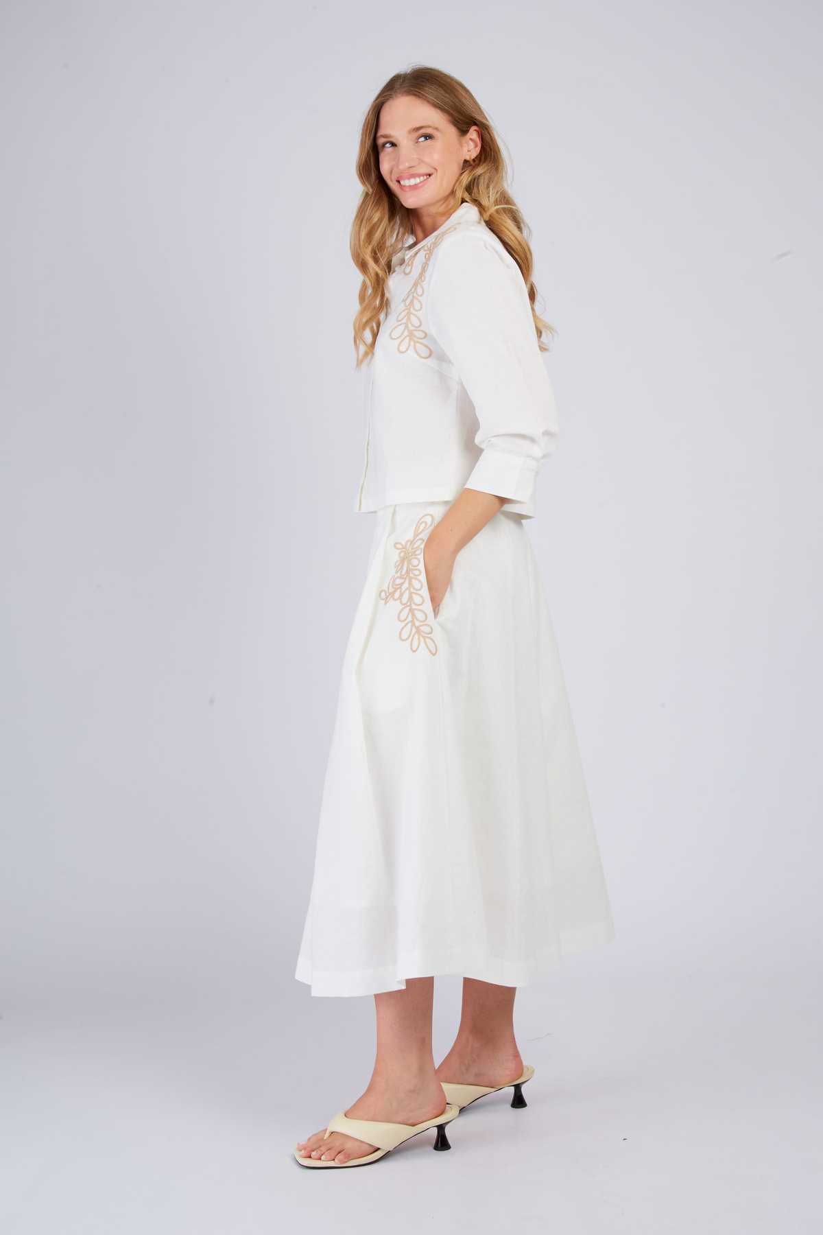 Derhy Jupe Mi Longue Avec Droderies AGEN