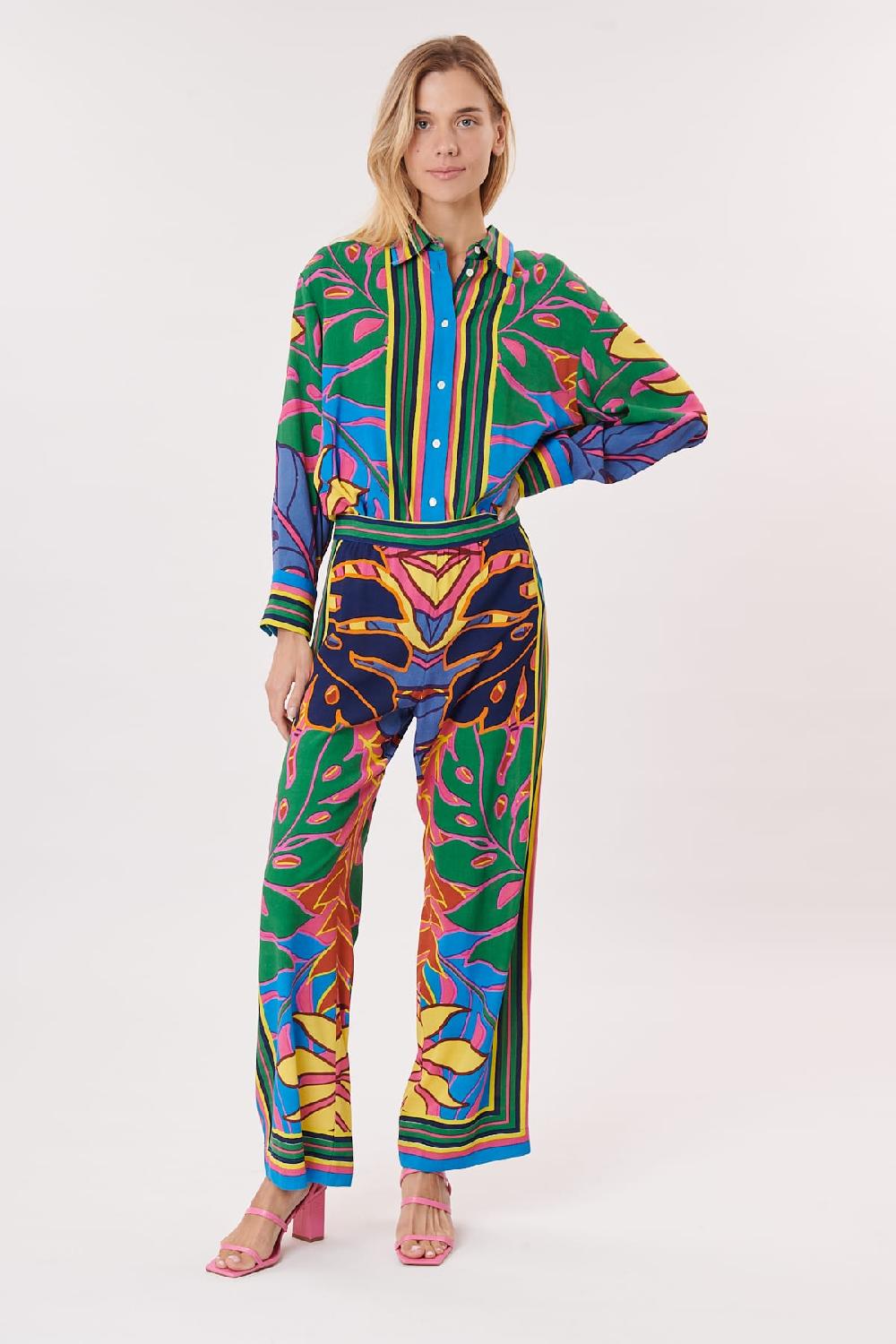 Derhy Pantalon Ample Imprimé Et Rayé PAULA