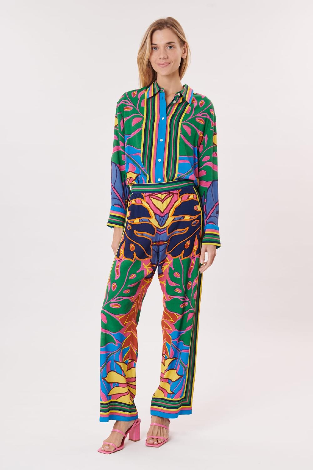 derhy Pantalon ample imprimé et rayé PAULA