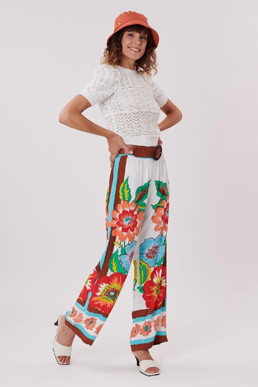 Derhy Pantalon Ample Imprimé Fleuri PALOMA