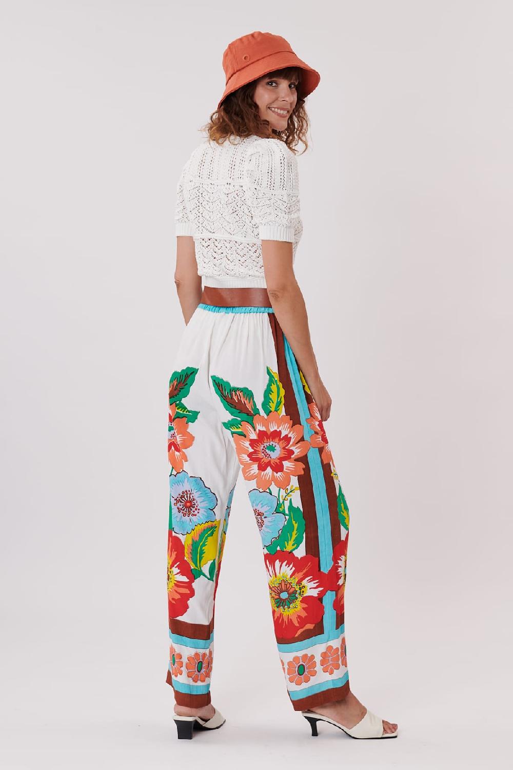 Derhy Pantalon Ample Imprimé Fleuri PALOMA