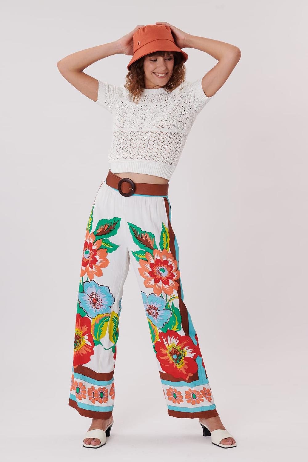 derhy Pantalon ample imprimé fleuri PALOMA