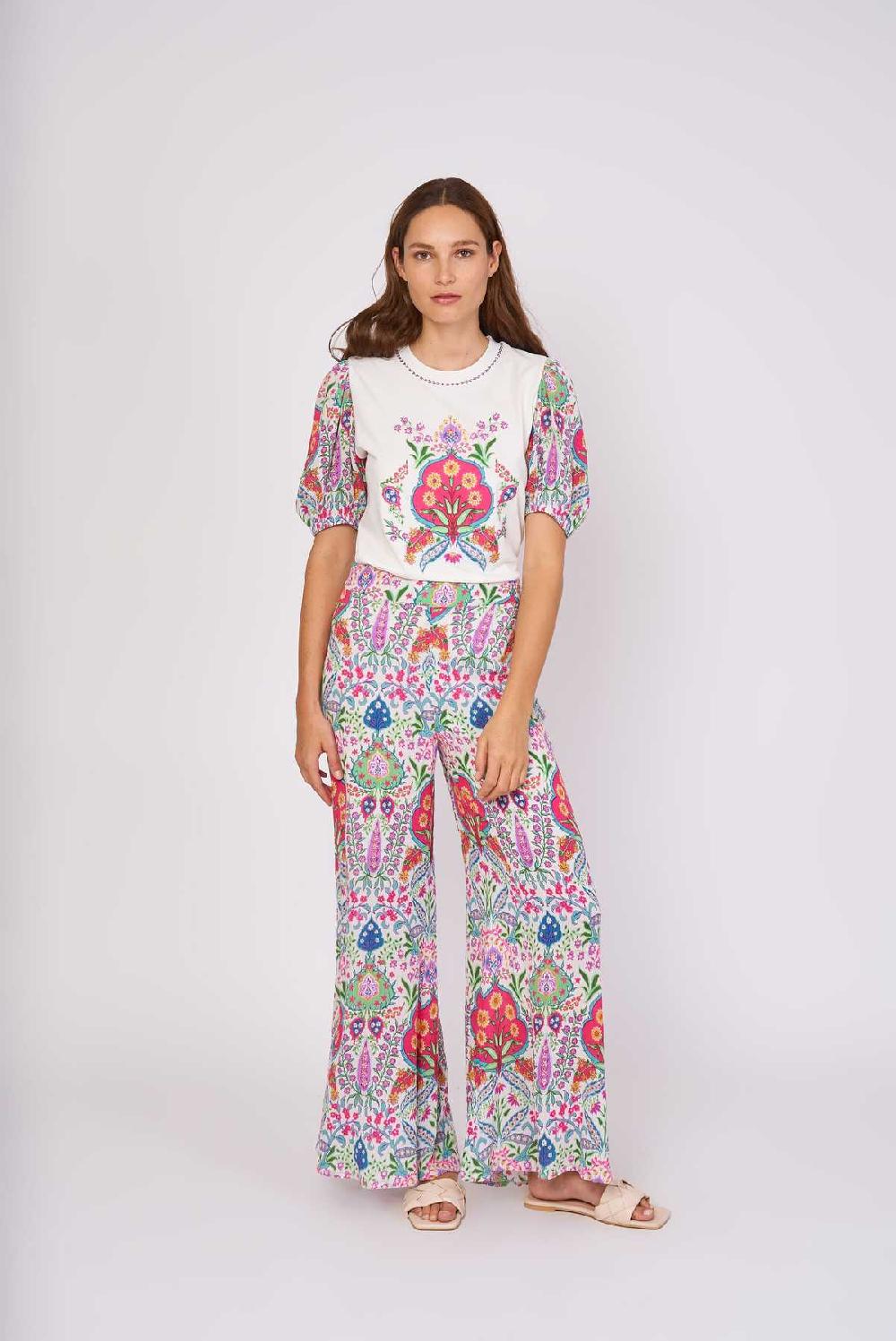 Derhy Pantalon Ample Imprimé Viscose JOLIFLOR