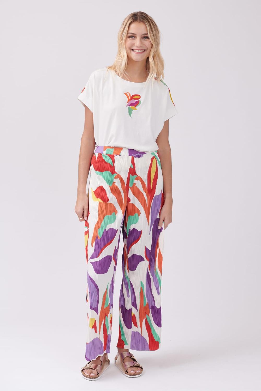 derhy Pantalon ample plissé imprimé PERRINE