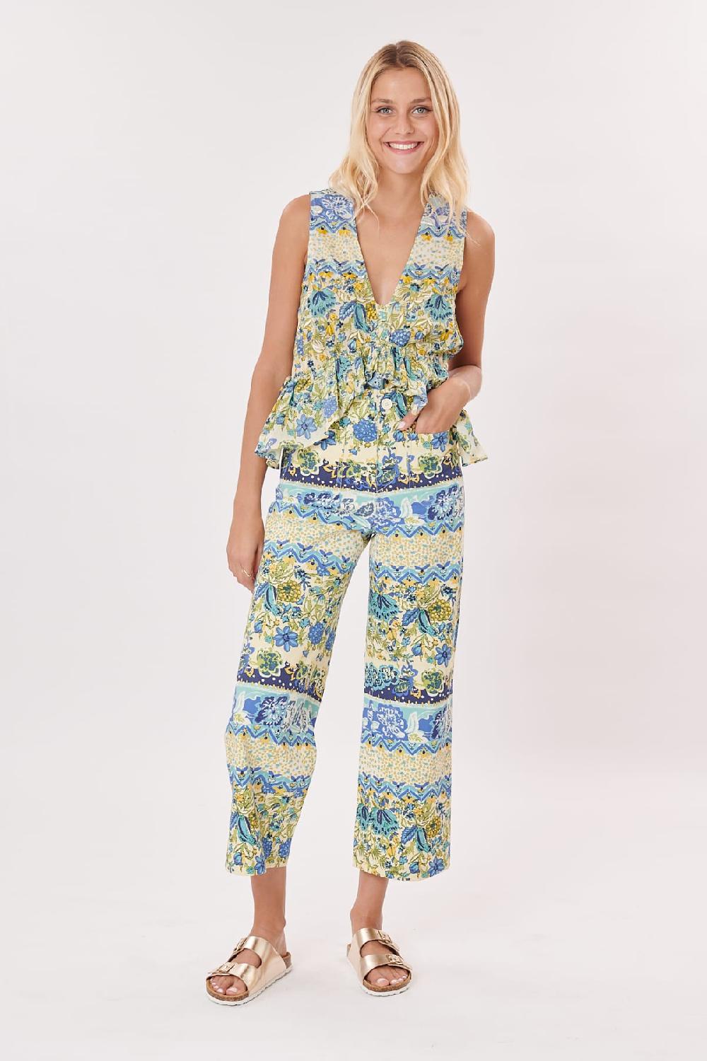 Derhy Pantalon Court évasé Imprimé Floral PELAGIE