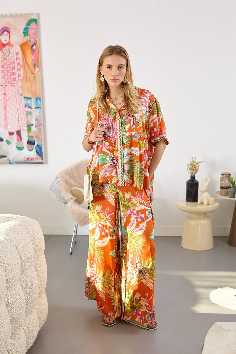 derhy Pantalon évasé imprimé DANCING