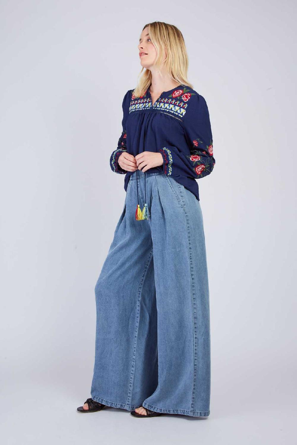 Derhy Pantalon Fluide Denim DAME