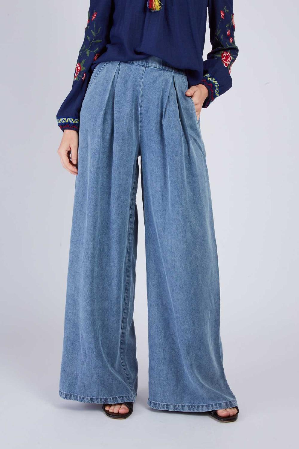 Derhy Pantalon Fluide Denim DAME