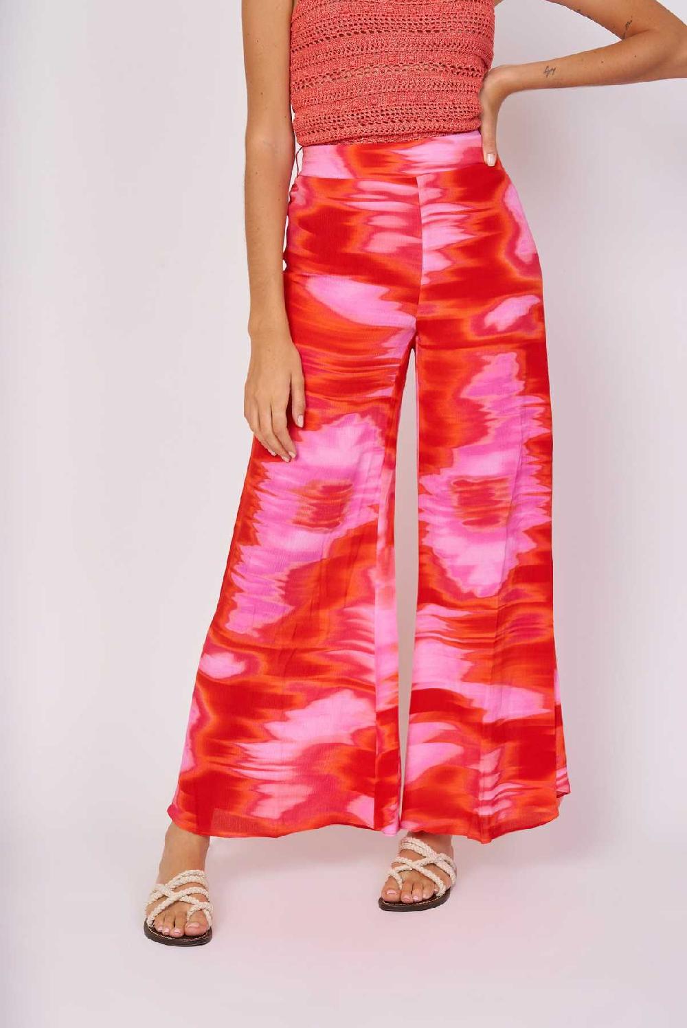 Derhy Pantalon Fluide Imprimé Viscose JET-LAG