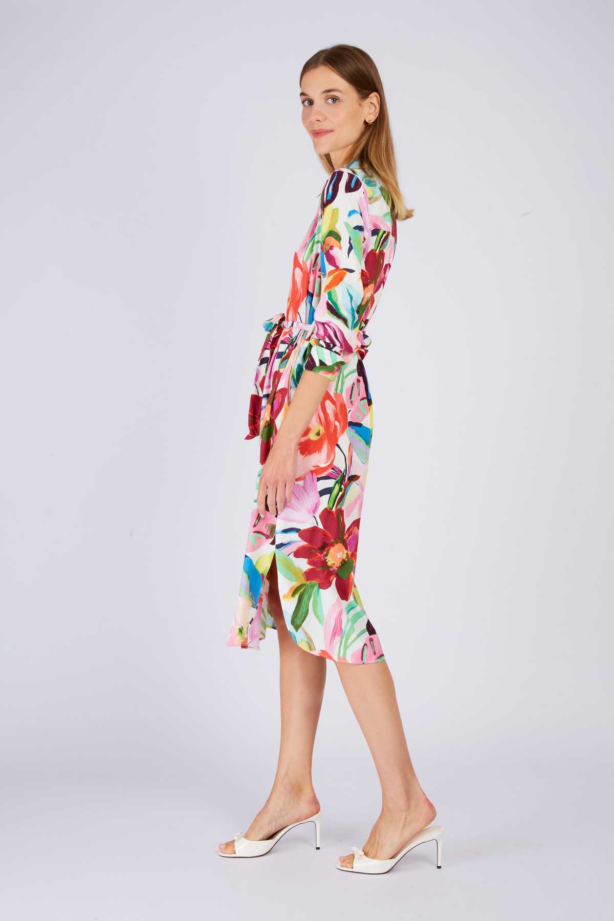 Derhy Robe Chemise Imprimé Floral PINK