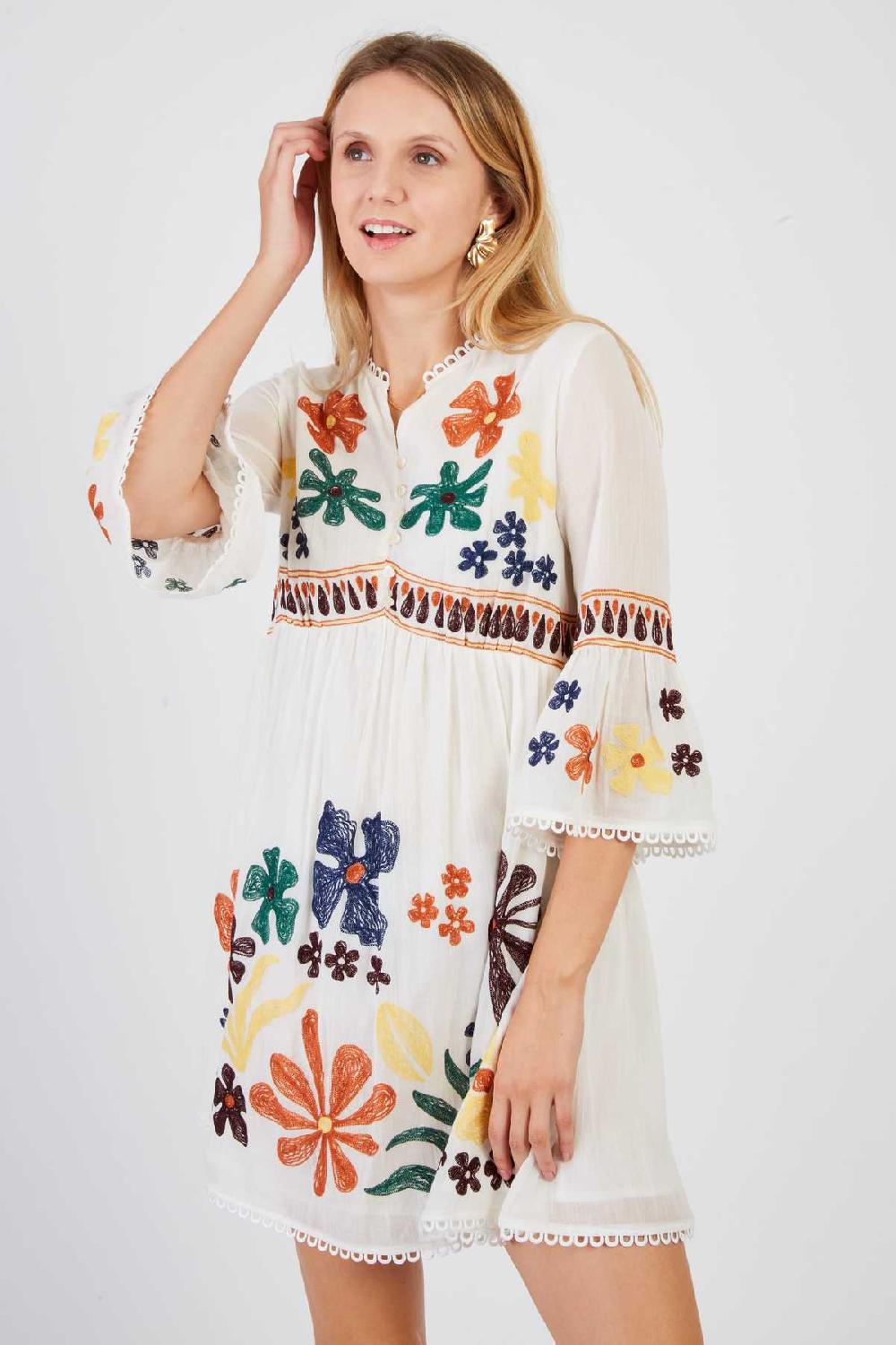 Derhy Robe Courte Brodée CHARLIE