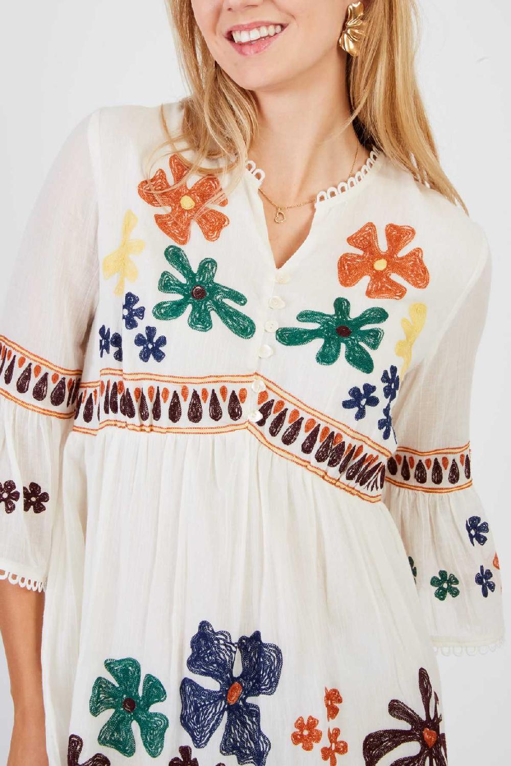 Derhy Robe Courte Brodée CHARLIE