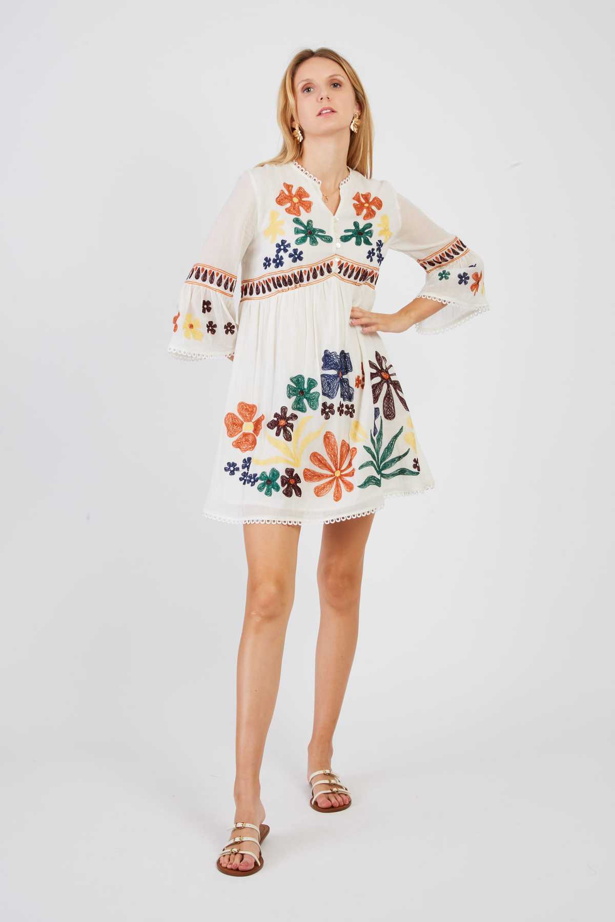 derhy Robe courte brodée CHARLIE