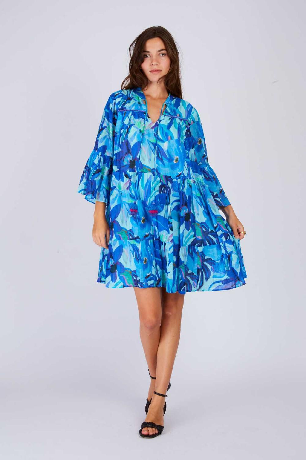 Derhy Robe Courte Evasée à Motif Floral PERMAYOU