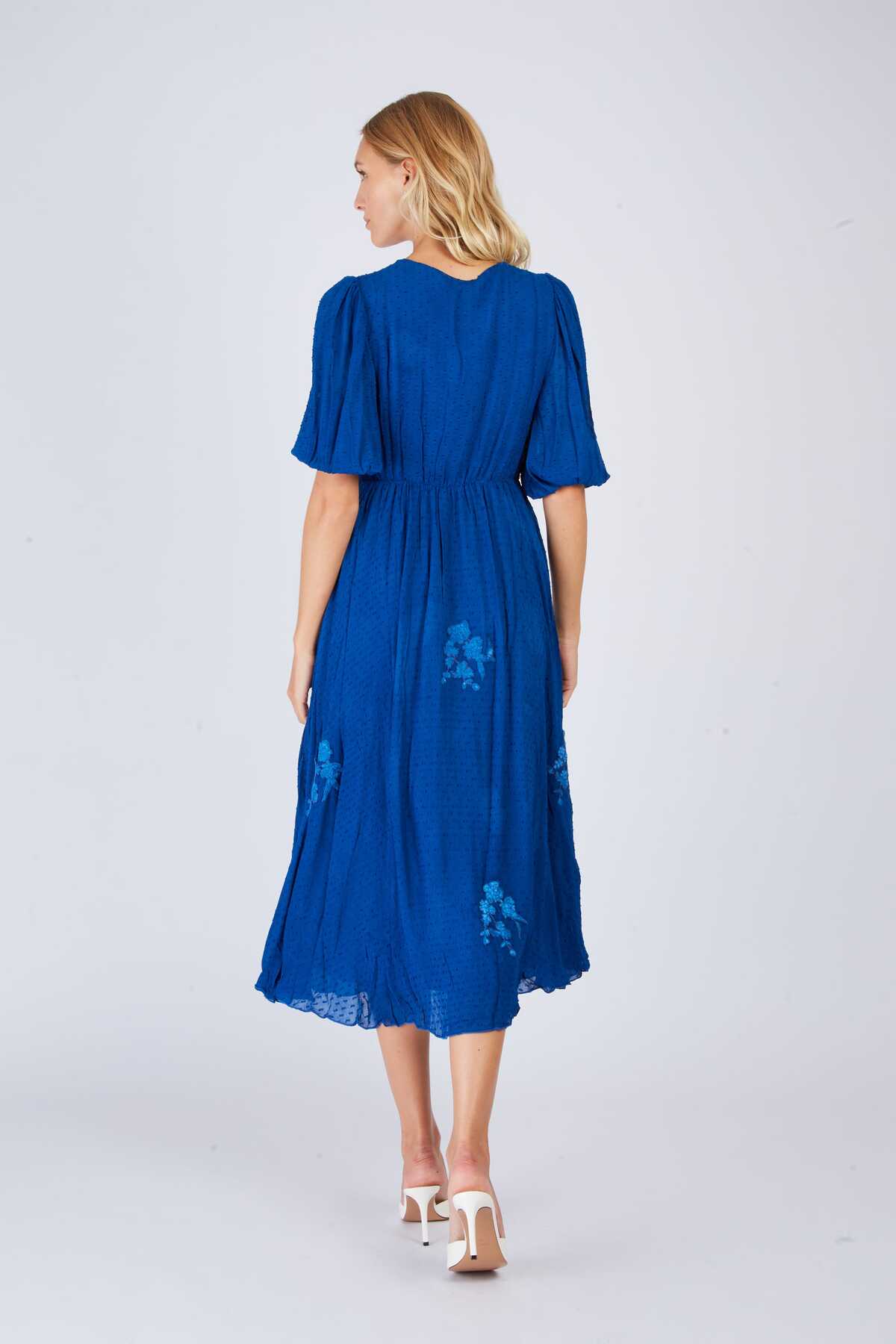 Derhy Robe Longue Brodée Unie CAPUCINE