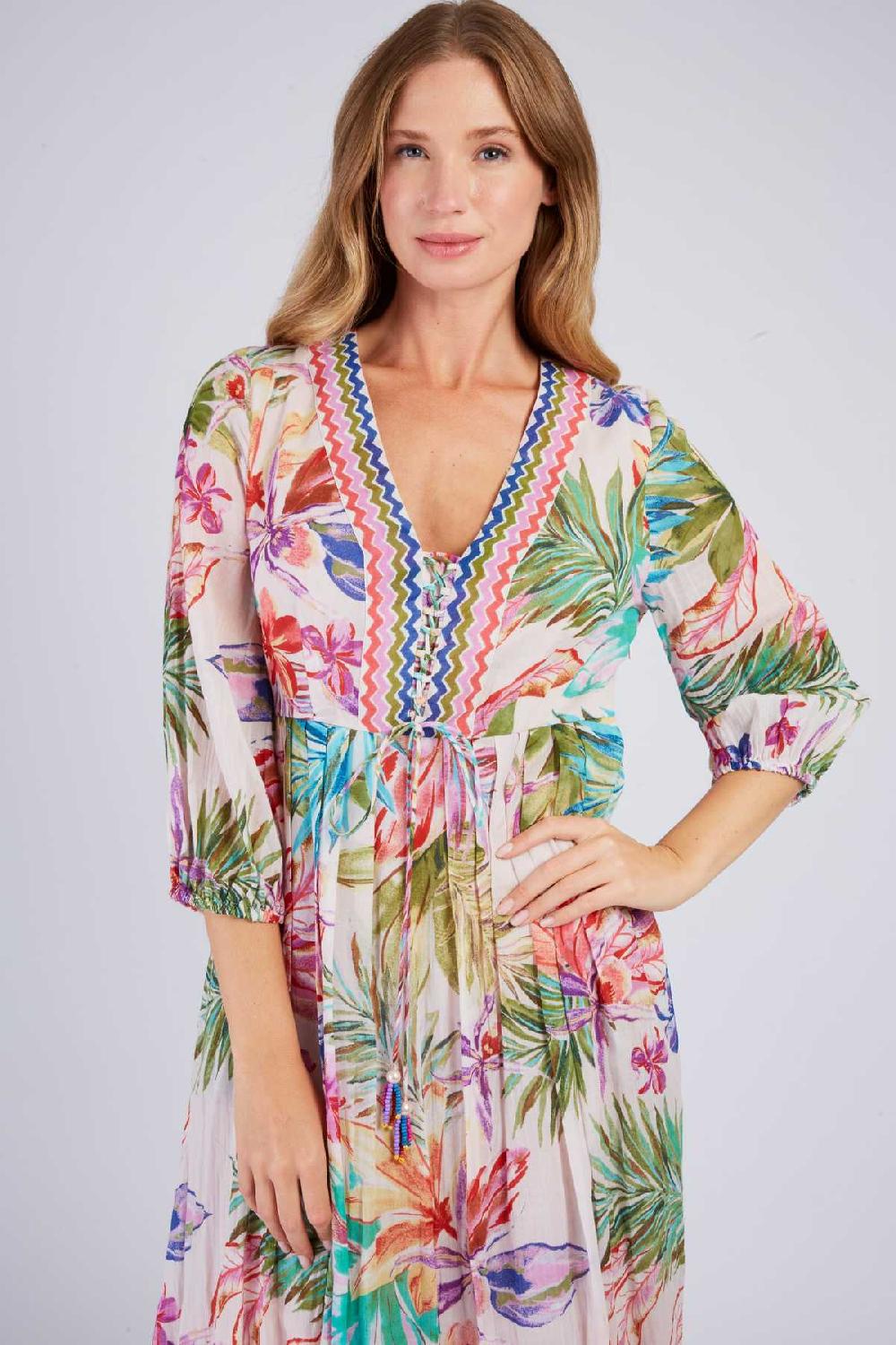 Derhy Robe Longue Fluide Imprimée PIVOINE