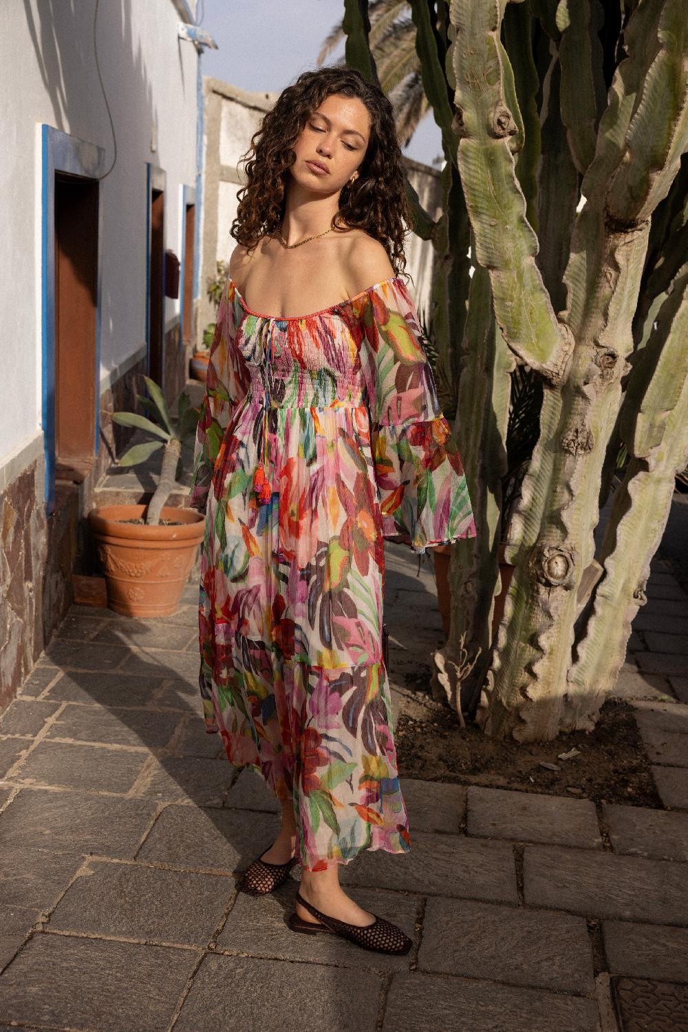 derhy Robe longue imprimé fleurie PULCHERIE