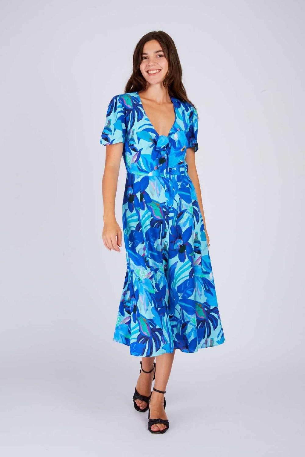 Derhy Robe Longue Imprimée Floral PRUNE