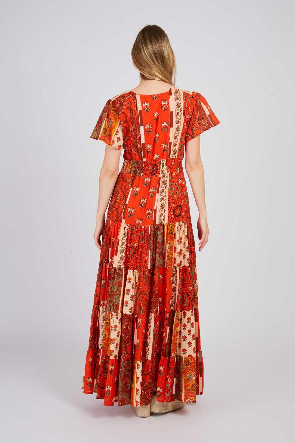 Derhy Robe Longue Imprimée Patchwork PAPILLE