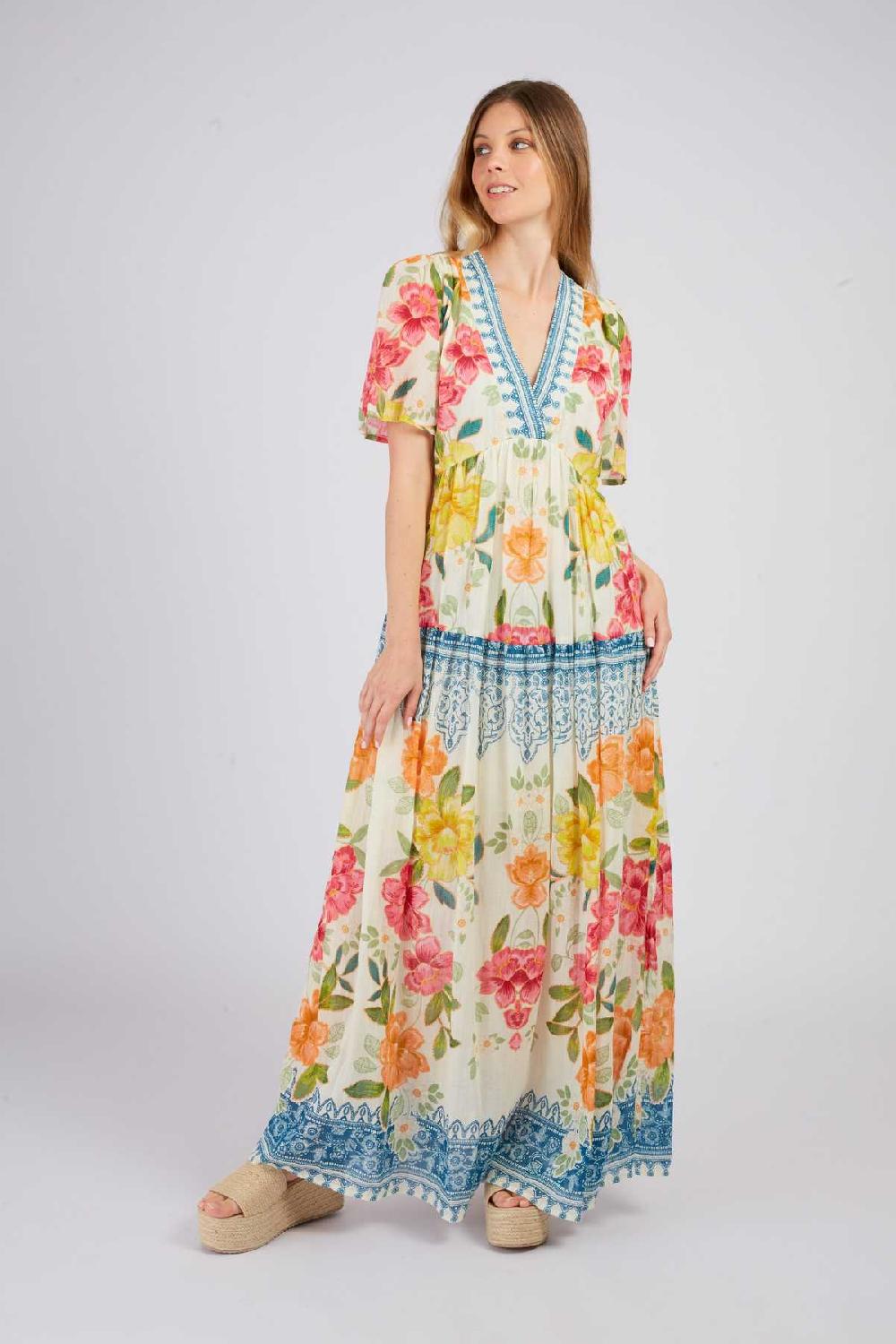 Derhy Robe Longue Imprimée PHILATELIE