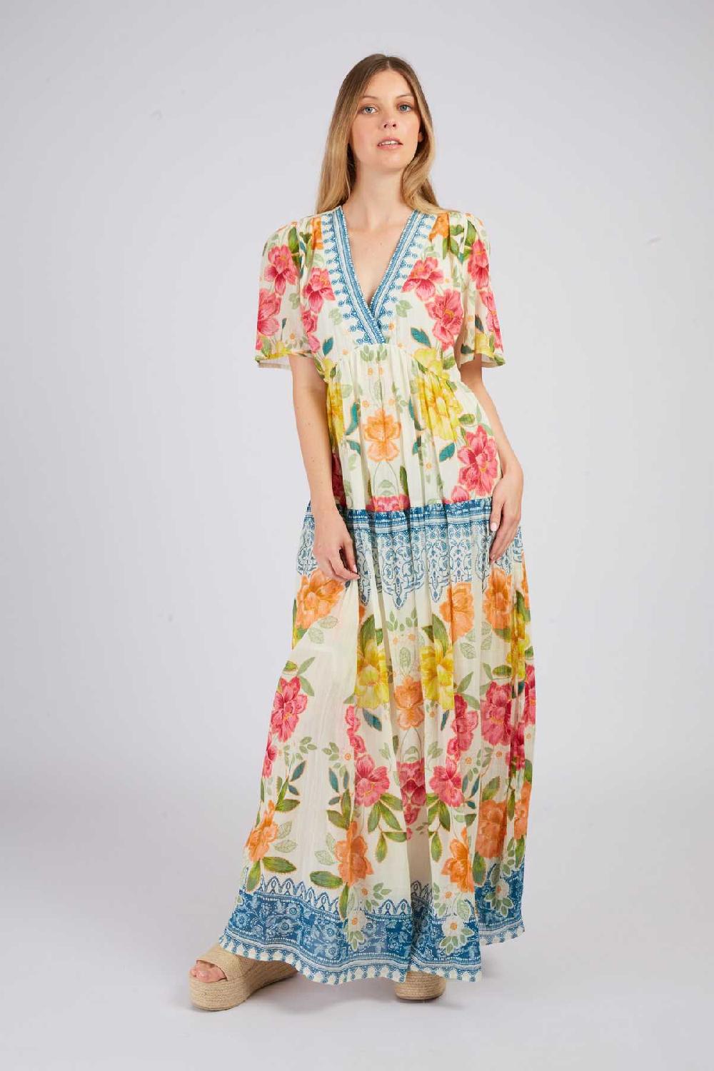 Derhy Robe Longue Imprimée PHILATELIE