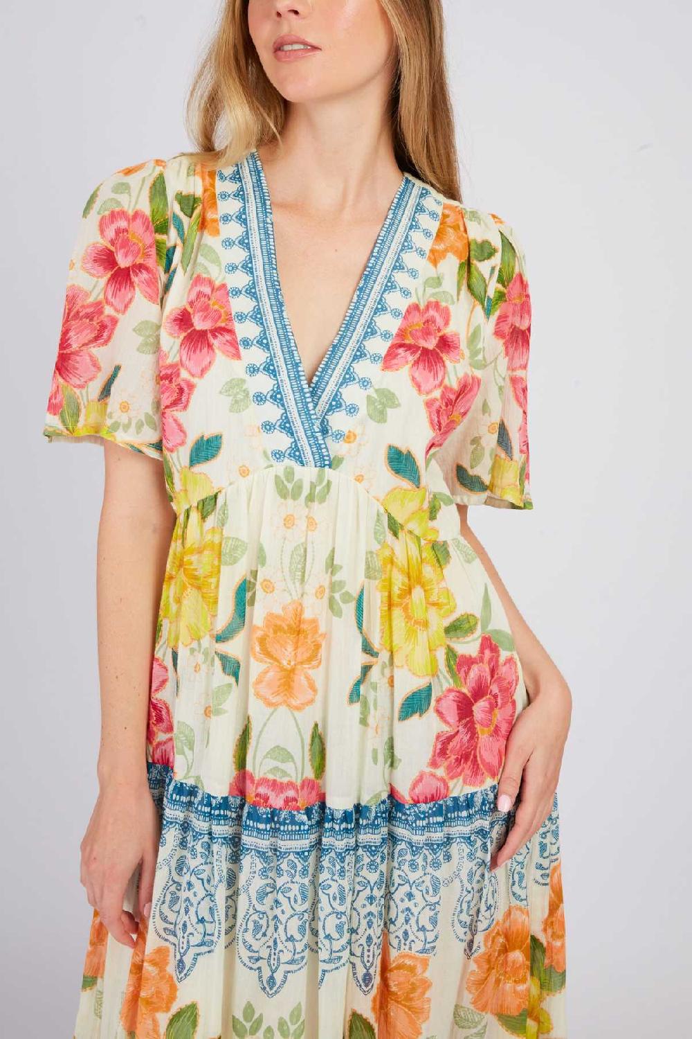 Derhy Robe Longue Imprimée PHILATELIE