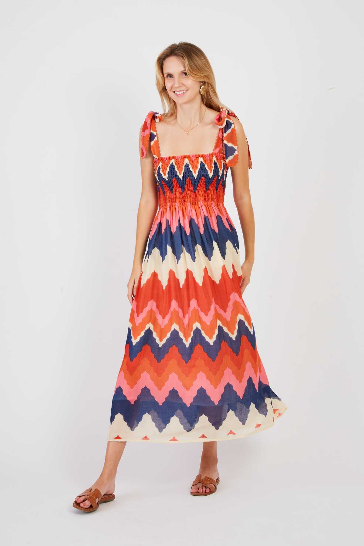 Derhy Robe Longue Nouée Aux épaules PETALE