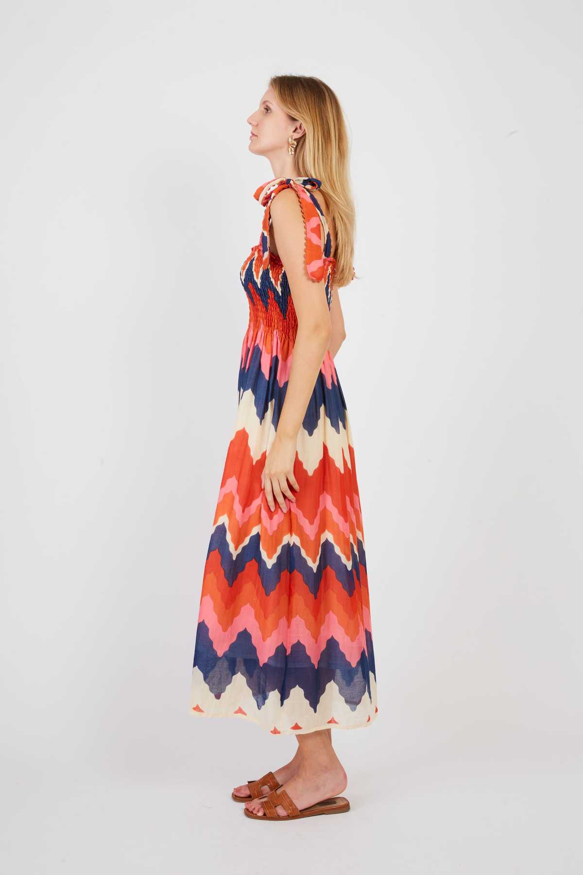 Derhy Robe Longue Nouée Aux épaules PETALE