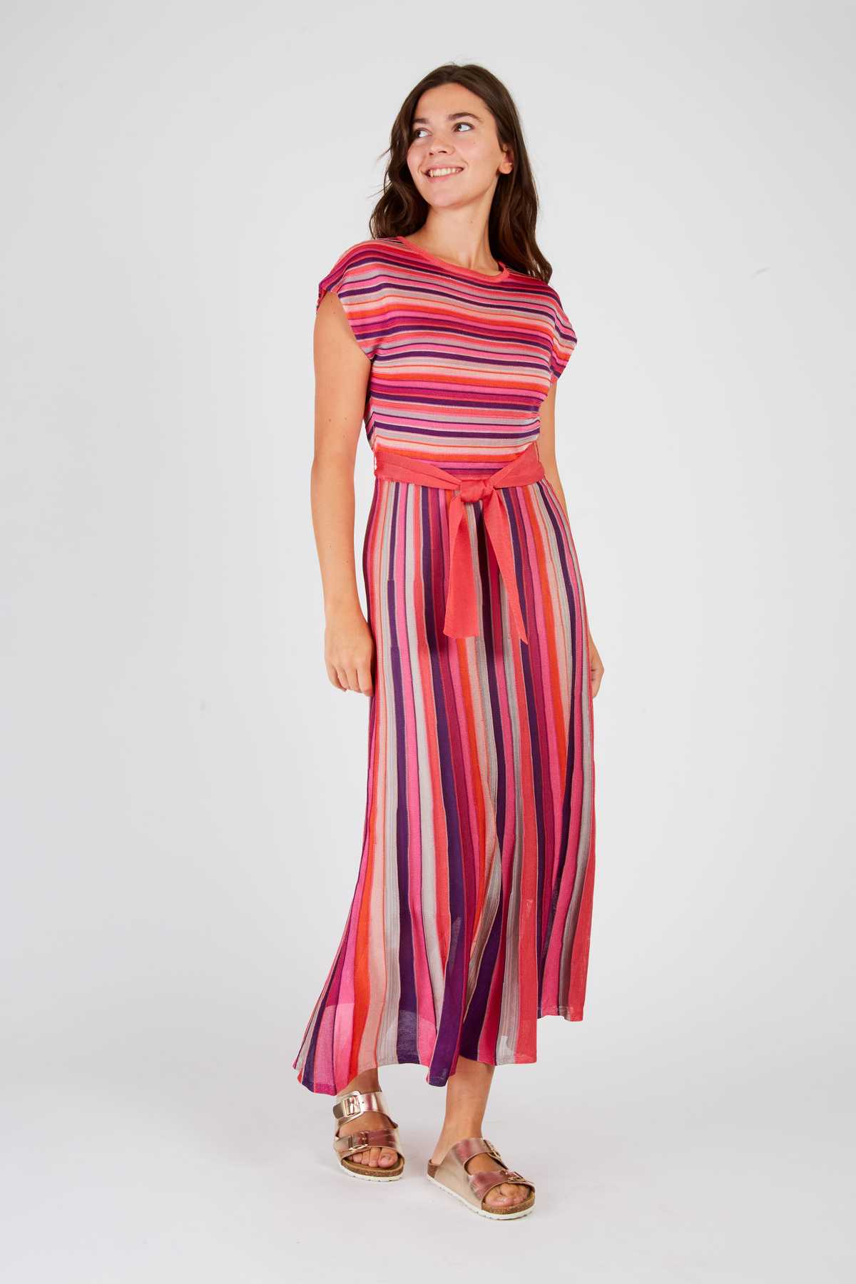 Derhy Robe Longue Rayée En Maille XABINA