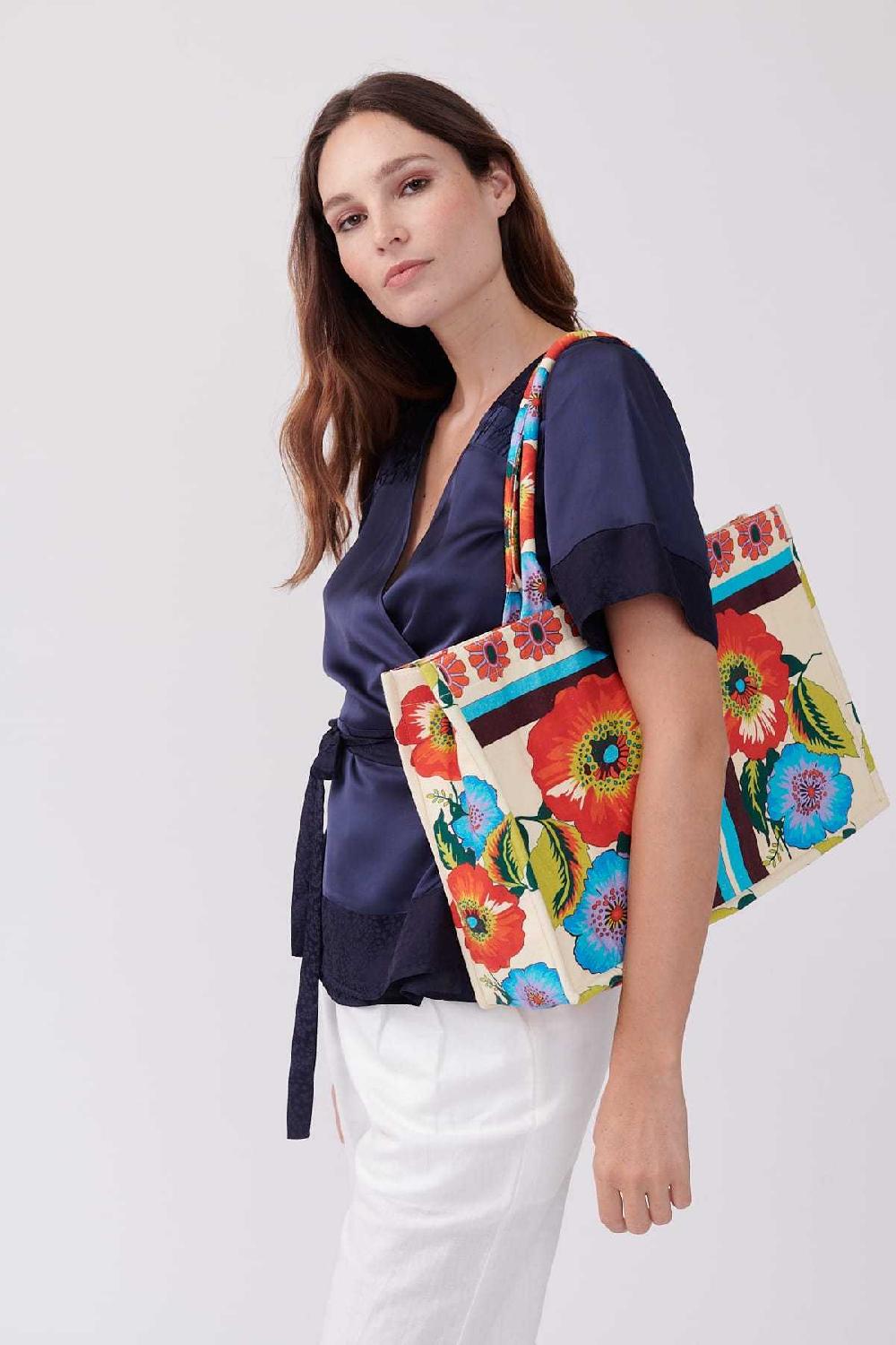 derhy Sac cabas imprimé floral en coton QUIBERON