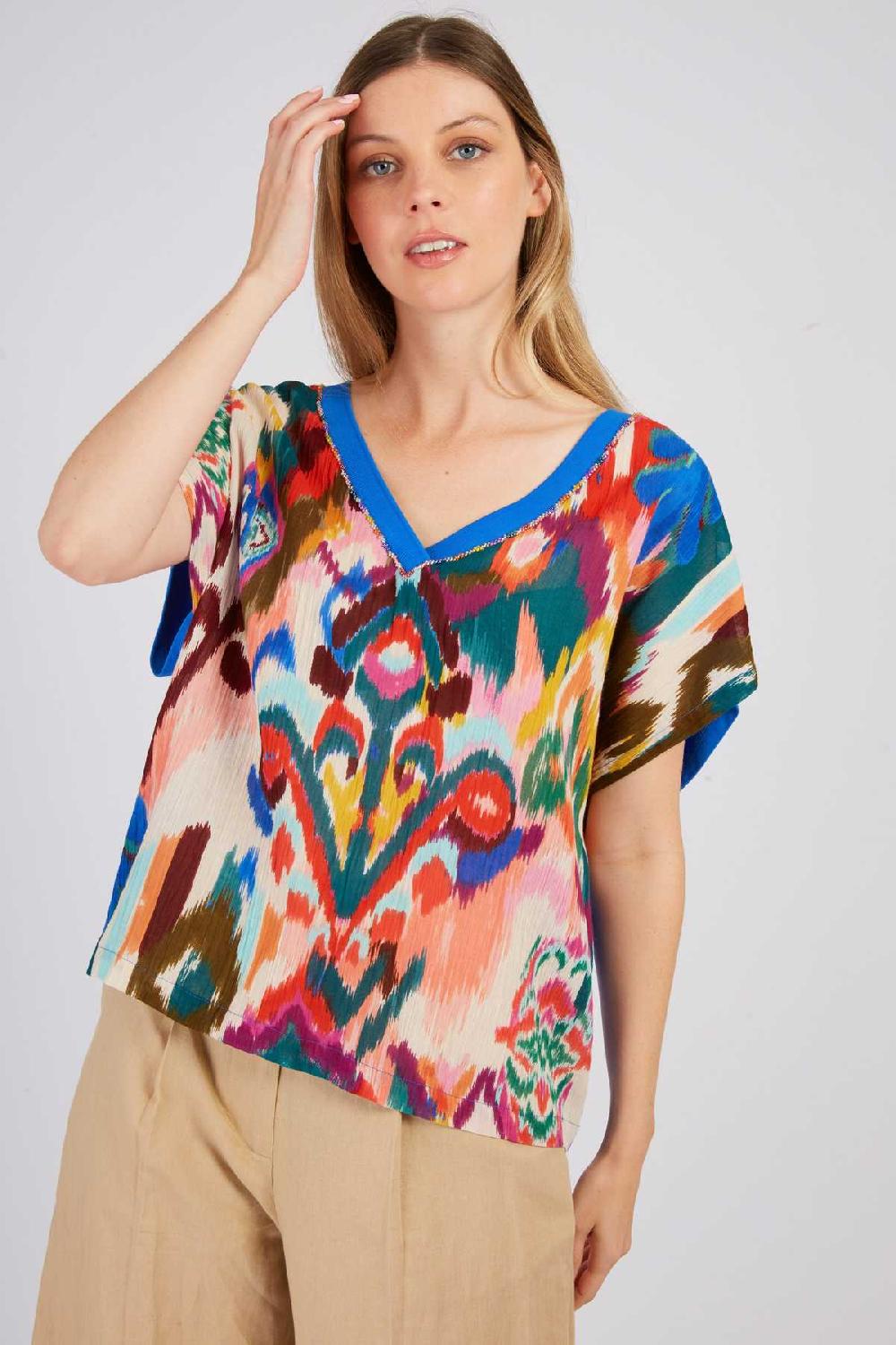 Derhy Tee Shirt Imprimé Col V ZABOU