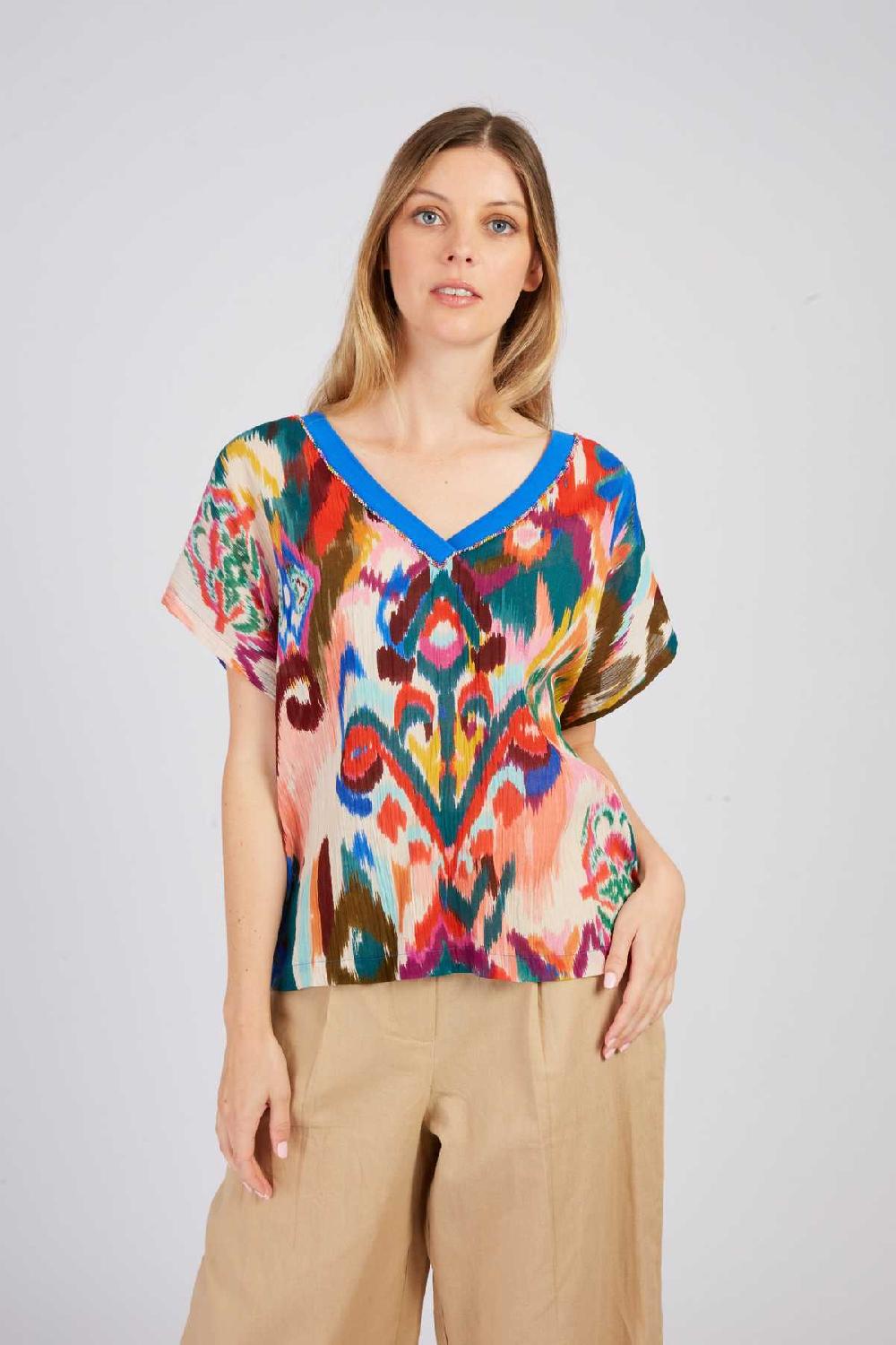 Derhy Tee Shirt Imprimé Col V ZABOU