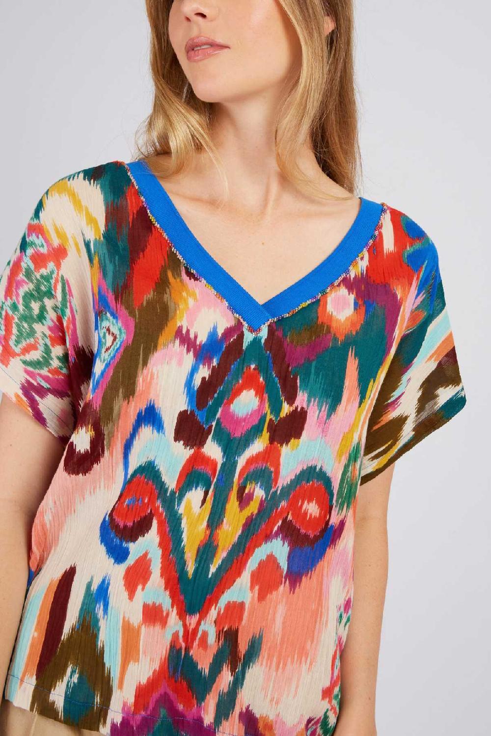 Derhy Tee Shirt Imprimé Col V ZABOU