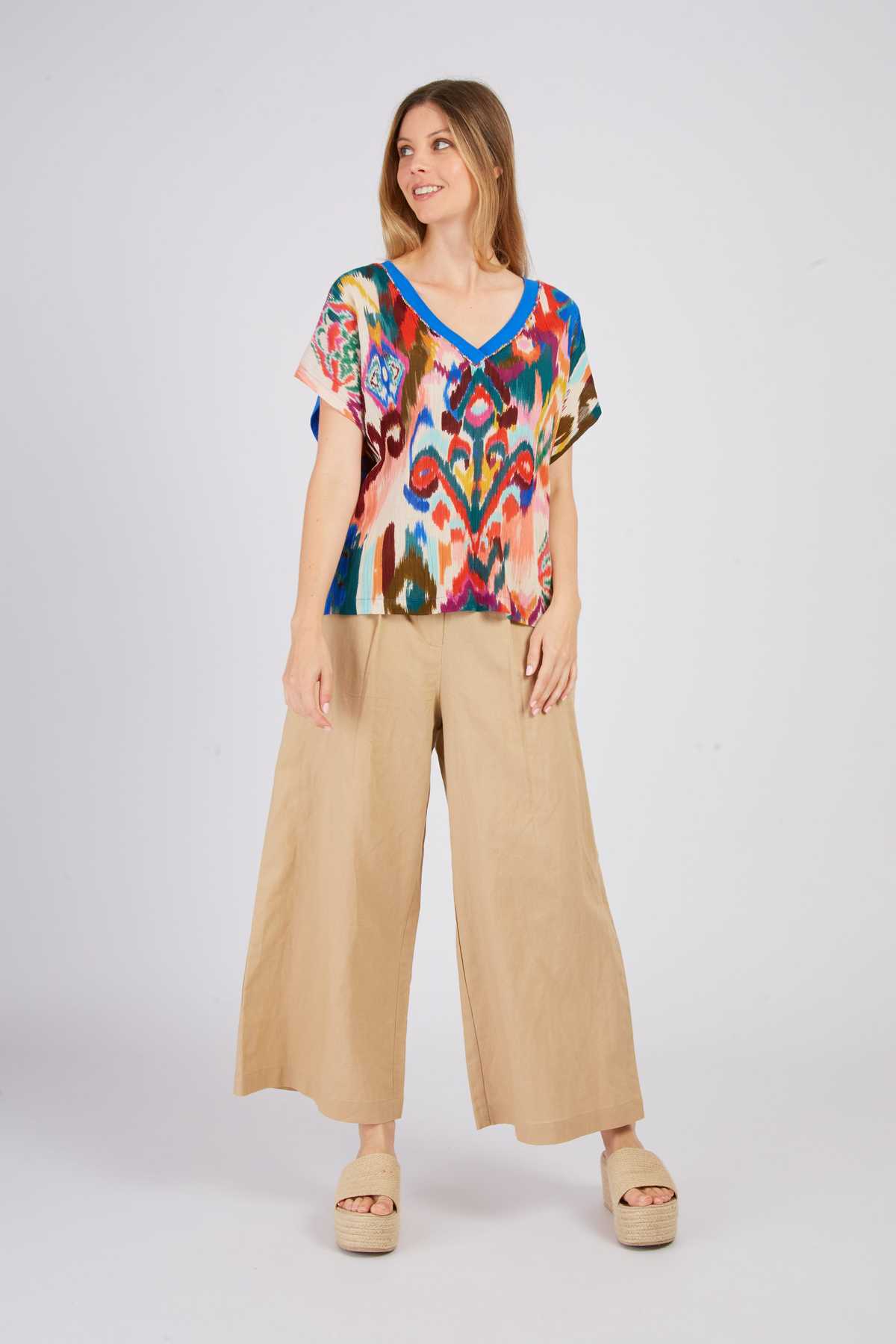 derhy Tee shirt imprimé col V ZABOU