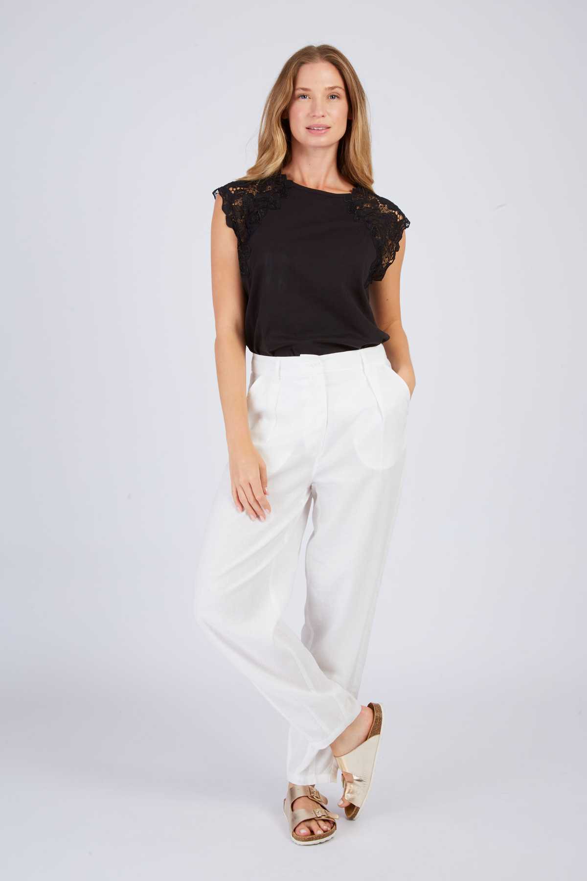 derhy Tee shirt uni à dentelle ZEPHYR