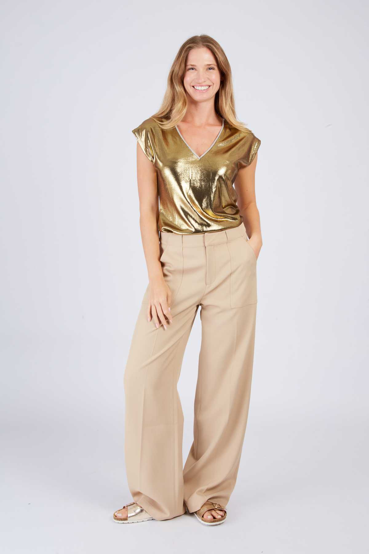 derhy Tee shirt uni métallisé ZELINA