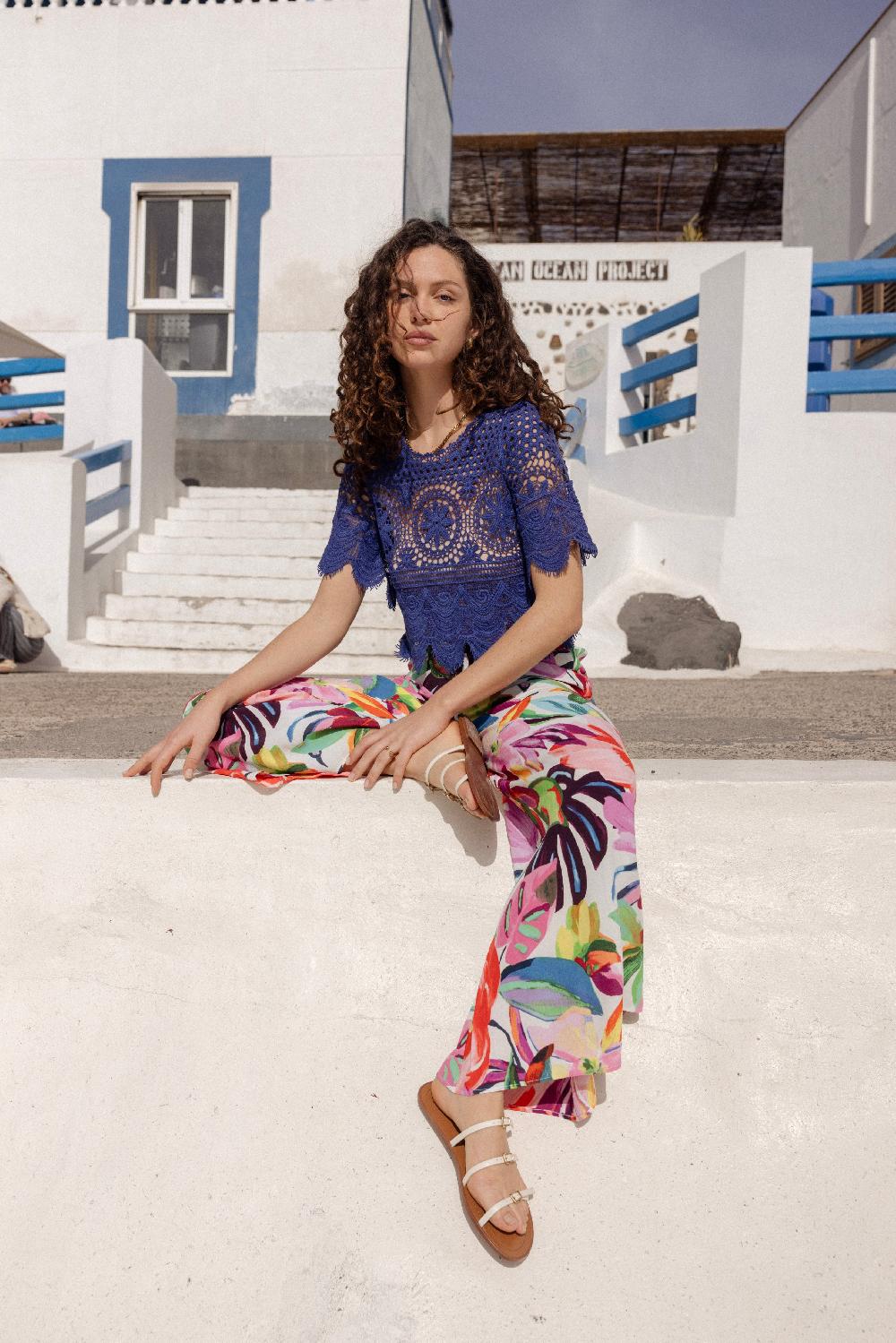 derhy Top court en dentelle crochetée ELKA