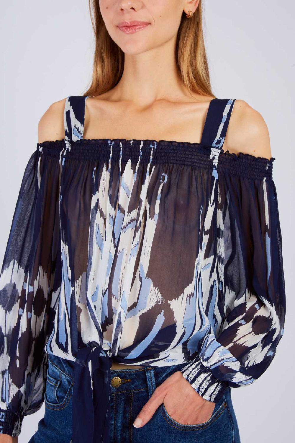 Derhy Top épaules Dénudées Imprimé LAGUNE