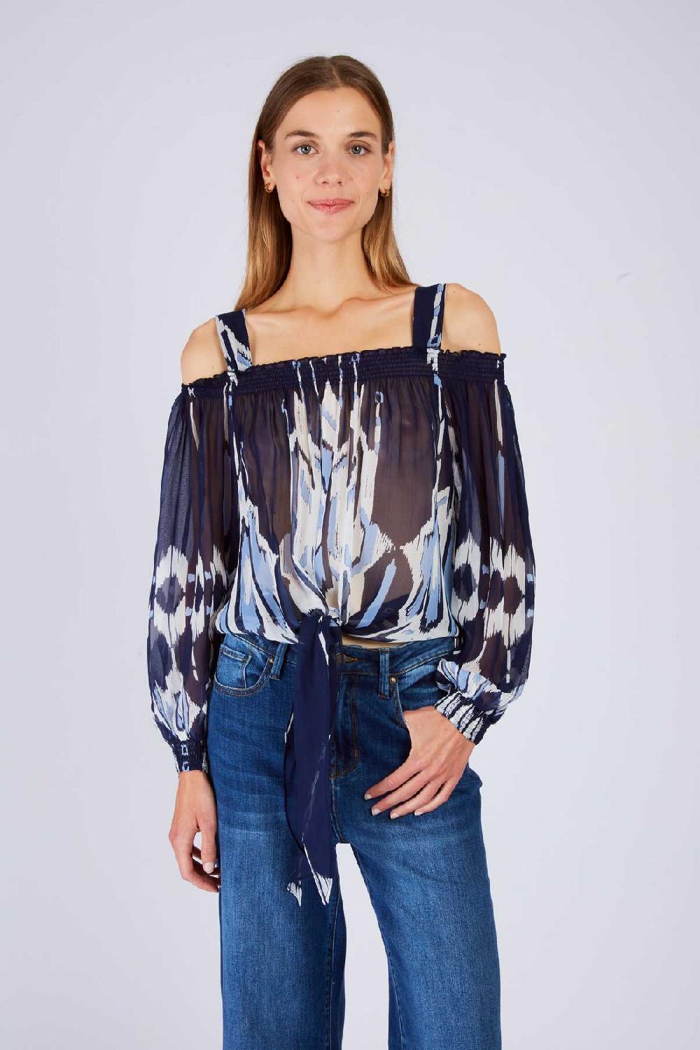 derhy Top épaules dénudées imprimé LAGUNE