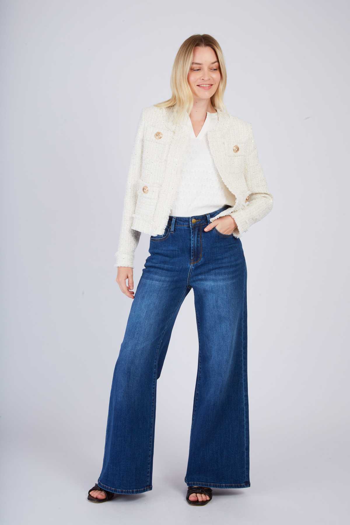 Derhy Veste En Tweed Unie JELLY