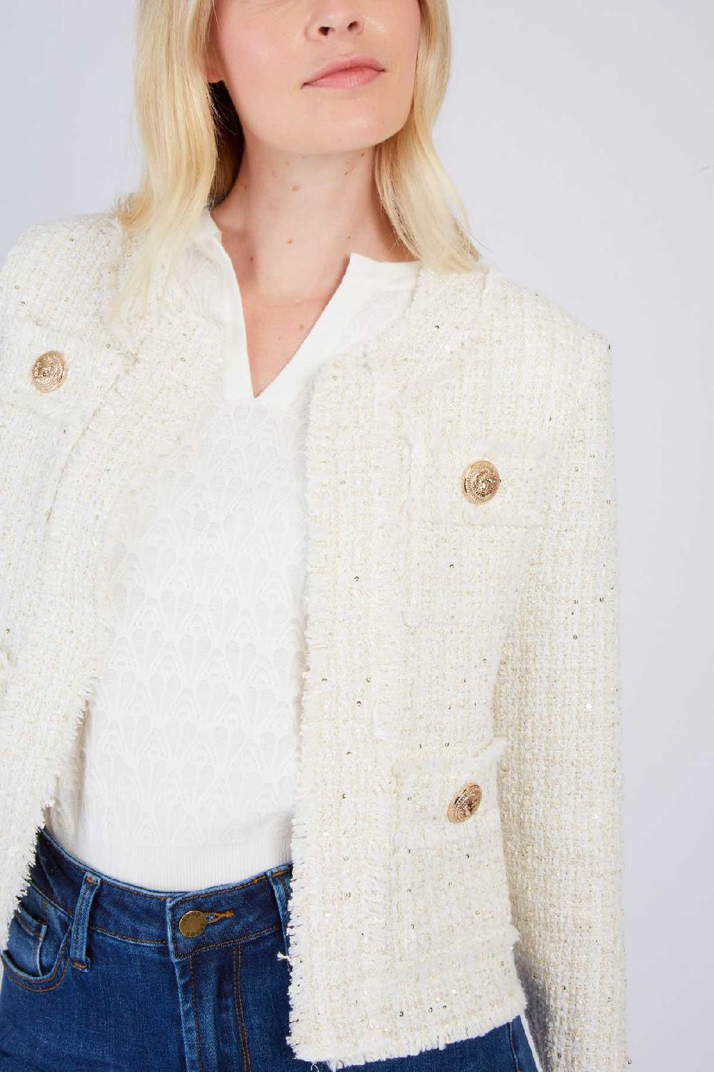 Derhy Veste En Tweed Unie JELLY