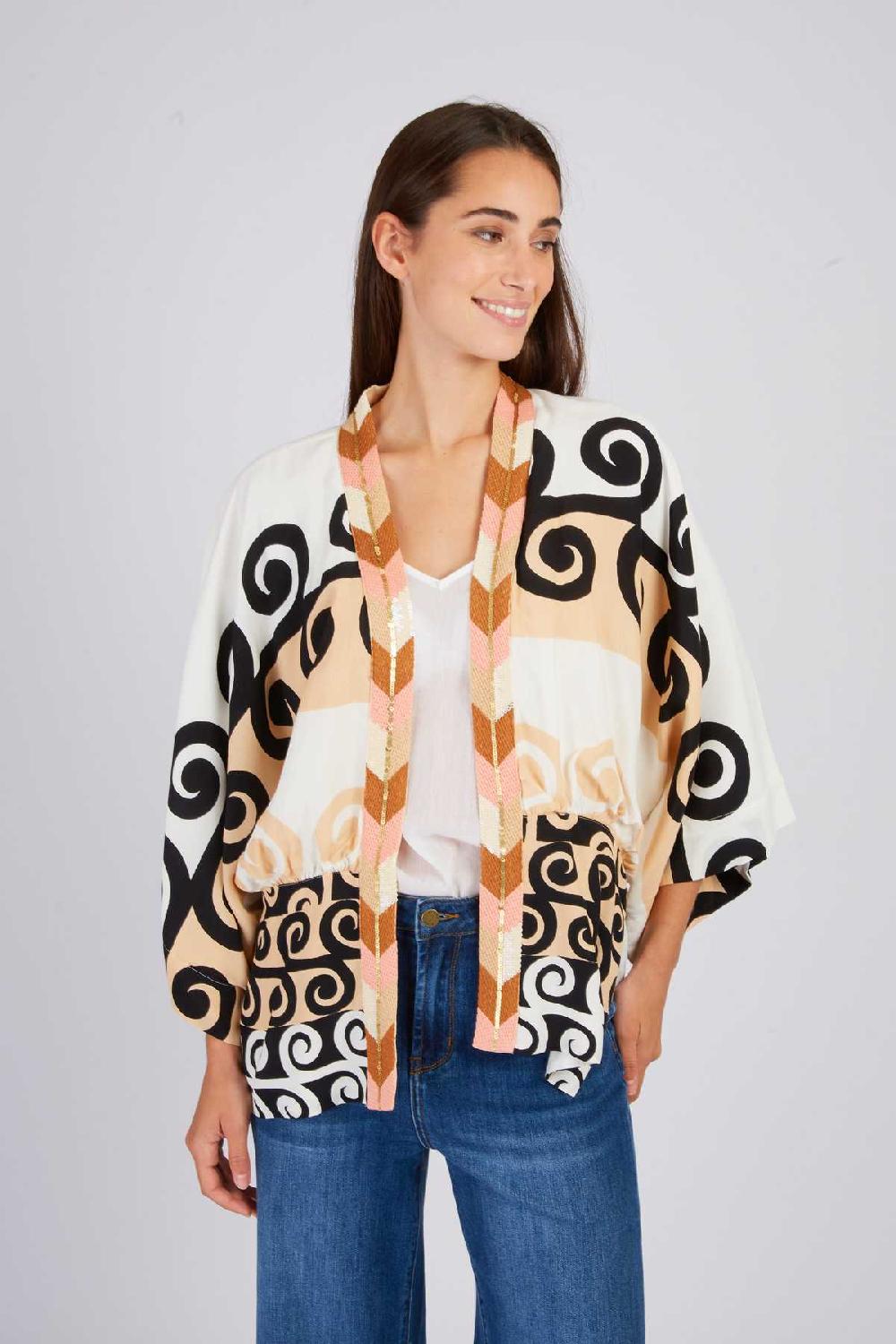 Derhy Veste Kimono Imprimé JOCONDE