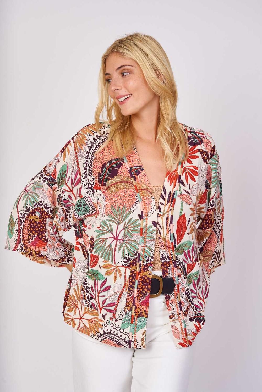 derhy Veste kimono imprimée manches 3/4 IBERIQUE