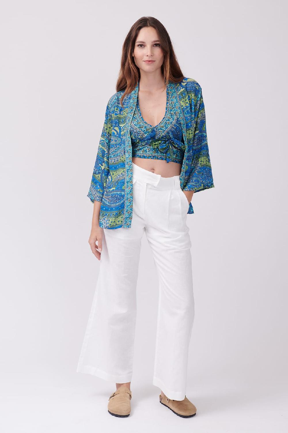 Derhy Ensemble Kimono Et Crop Top Imprimé Paisley YANNETTE