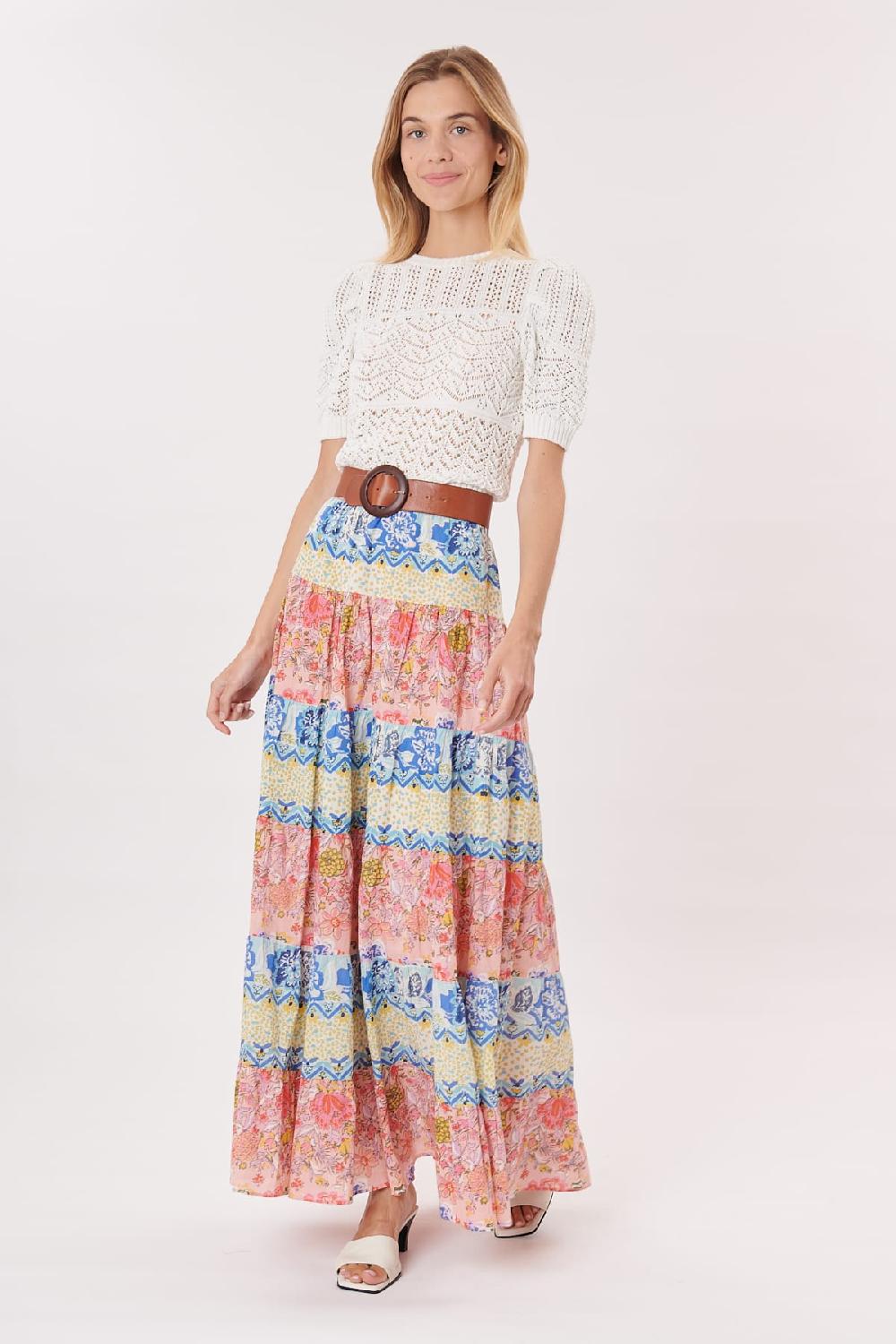 Derhy Jupe Longue En Coton Imprimée à Fleurs VILLIERS