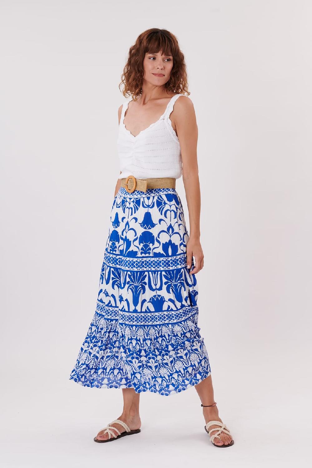 Derhy Jupe Longue Imprimée élastique à La Taille VALENCIA